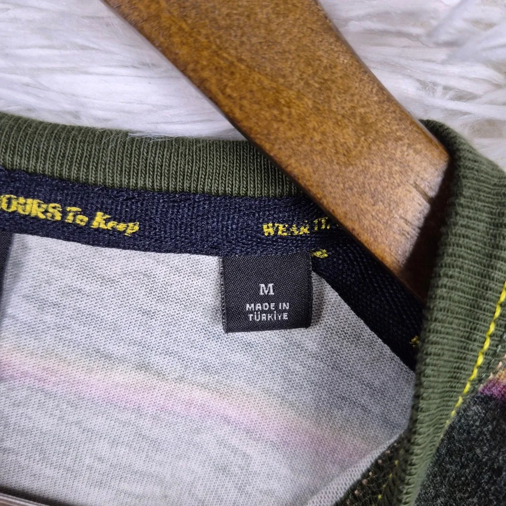 Scotch & Soda Amsterdam Mens Striped Short Sleeve T-Shirt Green Multi Size M